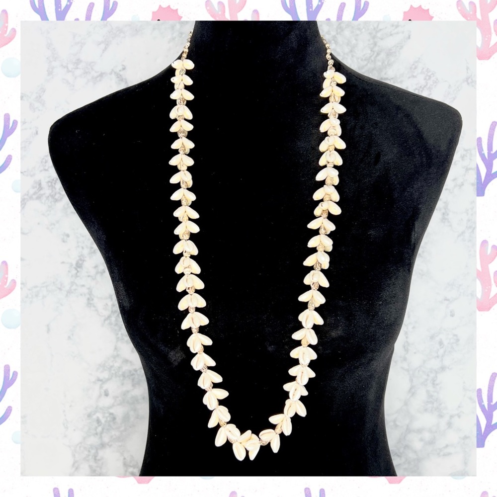 Vintage Coastal Shell Cluster Statement Lightweight Pullover Necklace